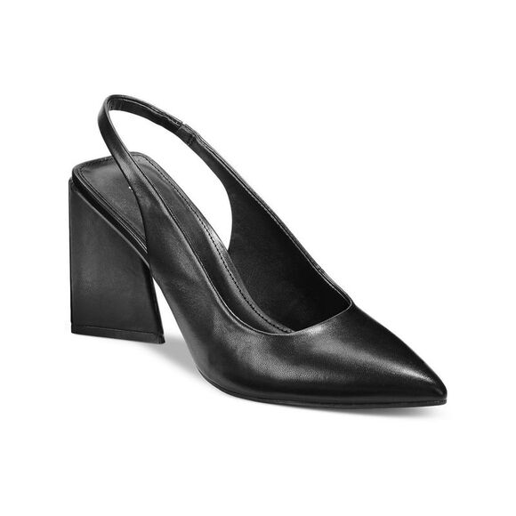 BAR III Shoes - BAR III Womens Black Slingback Arrica Toe Sculpted Heel Slip On Pumps Shoes 7 M